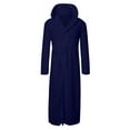 thumbnail image 2 of Quealent Mens Hooded Robe, Plush Robes for Men Long Fleece Bathrobe (Blue,XXL), 2 of 5