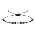 thumbnail image 1 of Granjero Gordo Pulsera de cuentas de piedra bohemia hecha a mano, linda pulsera de cuerda ajustable con cuentas de piedra de semilla, negra, 1 of 5