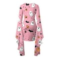 thumbnail image 4 of Fewfanhot Robes d'Halloween pour Femmes Décontractées à Col Rond avec Imprimés Effrayants et Style Asymétrique Robe à Enfiler Patchwork, 4 of 5