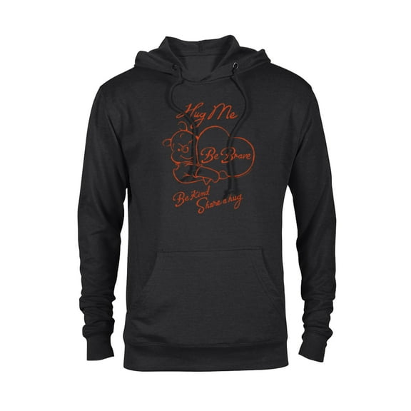 Disney 100 Winnie the Pooh Be Brave Be Kind Share a Hug D100 - Pullover Hoodie for Adults - Customized-Black