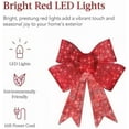 thumbnail image 3 of 48" Pre-Lit Lighted Christmas Bow Decoration with 200 LED Lights, Large Outdoor Holiday Yard Décor, 8 Light Functions, Timer, Weatherproof Hook, Xmas Tree, Wreath, Patio & Home Décor, 3 of 9