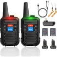 thumbnail image 1 of Radios de Comunicación 99 Channel Largo Alcance Walkie Talkie 1500mA Lithium Battery 2pcs Radios Mini Portátil USB Recargable Intercomunicador Remoto para Constructores, Guardias etc(Un Par),2PCS, 1 of 18