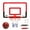 Red, variant on zanvin Outdoor Toys Transparent Hanging Door Basketball Board Punch-free Mini Basketball Backboard With 1 Basket Net 4 Hook 1 Basketball,For Kids Children Teens Adults, Family