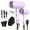 PURPLE, variant on Hair Dryer with Diffuser, 1600W Ionic Blow Dryer for Curly Hair, White, 6 Attachments