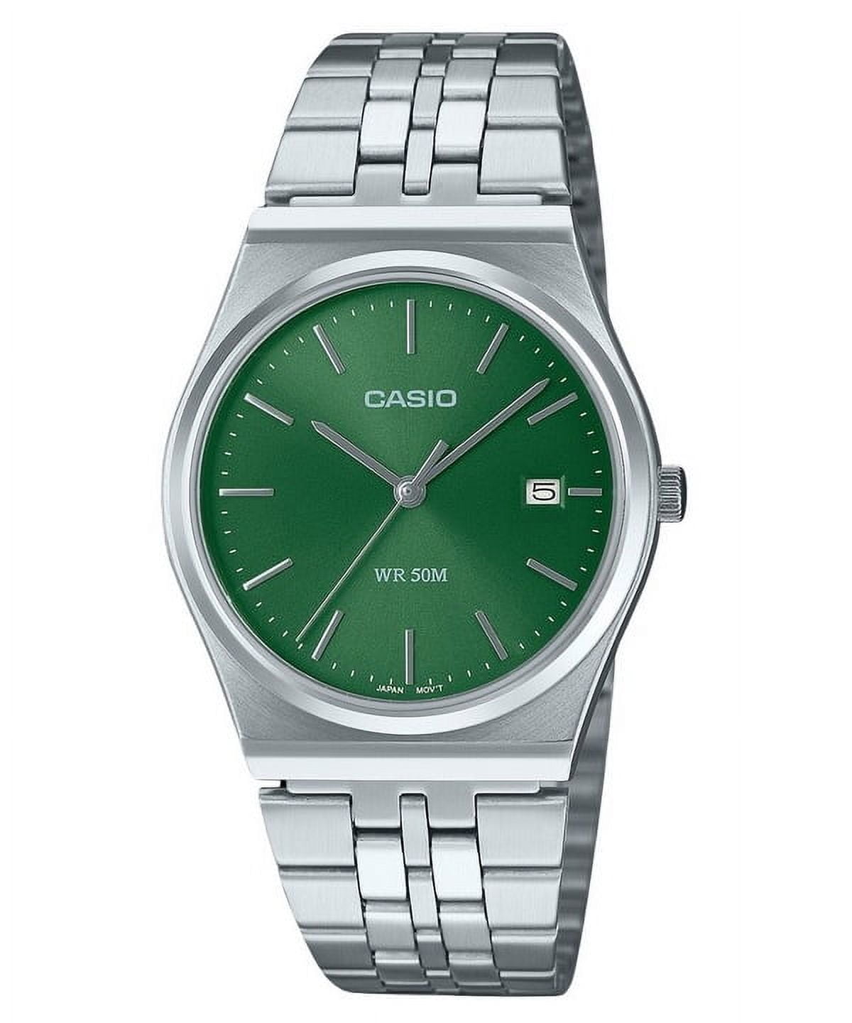 Casio Men’s Stainless Steel Watch with Green Dial - MTP-B145D-3AVDF