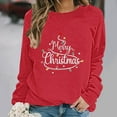 thumbnail image 6 of Christmas Sweatshirts for Women Merry Christmas Alphabets Graphic Pullover Sweater Blouses Crew Neck Shirts Top Long Sleeve Sweatshirt Top Xmas Clothes, 6 of 6