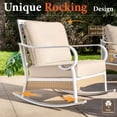 thumbnail image 4 of MF Studio 4-Seater Patio Conversation Set Metal Outdoor Furniture with Rocking Chair Sofa Beige, 4 of 11