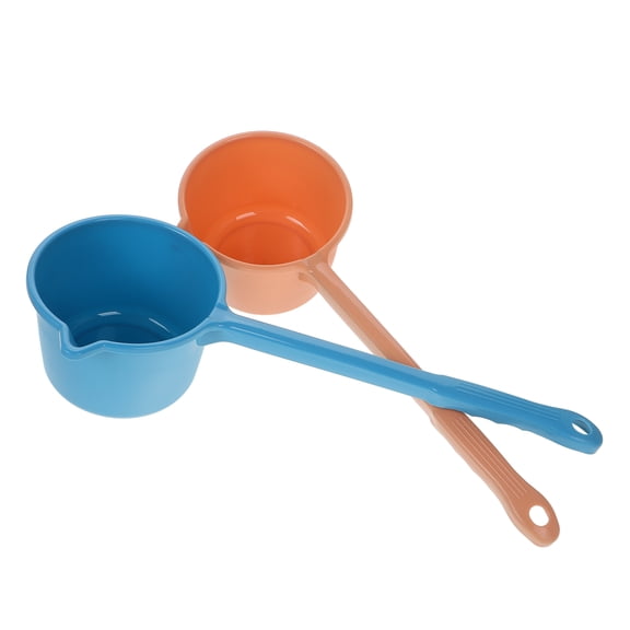 GOOHOCHY 2pcs Long Handle Water Scoop Plastic Ladle for Bathing and Washing Convenient Water Spoon for Home Kitchen and Laundry