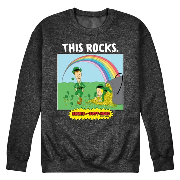 Beavis & Butthead - This Rocks St Patricks - Men's Crew Neck Fleece Pullover