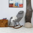 thumbnail image 6 of Pemberly Row Mid-Century Modern Tight Back Fabric Rocking Chair in Gray, 6 of 6