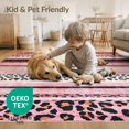 thumbnail image 4 of ODIKA Pink Leopard Cheetah Print Zebra Stripe Spotted Bold Border Motif for Dining Room, Under Table, Office, Non-Slip Chair-Friendly Floor, 4 of 7
