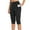 Black, variant on Women's Knee Length Capri Leggings High Waisted Button Yoga Gym Workout Exercise Capris for Casual Summer with Pockets
