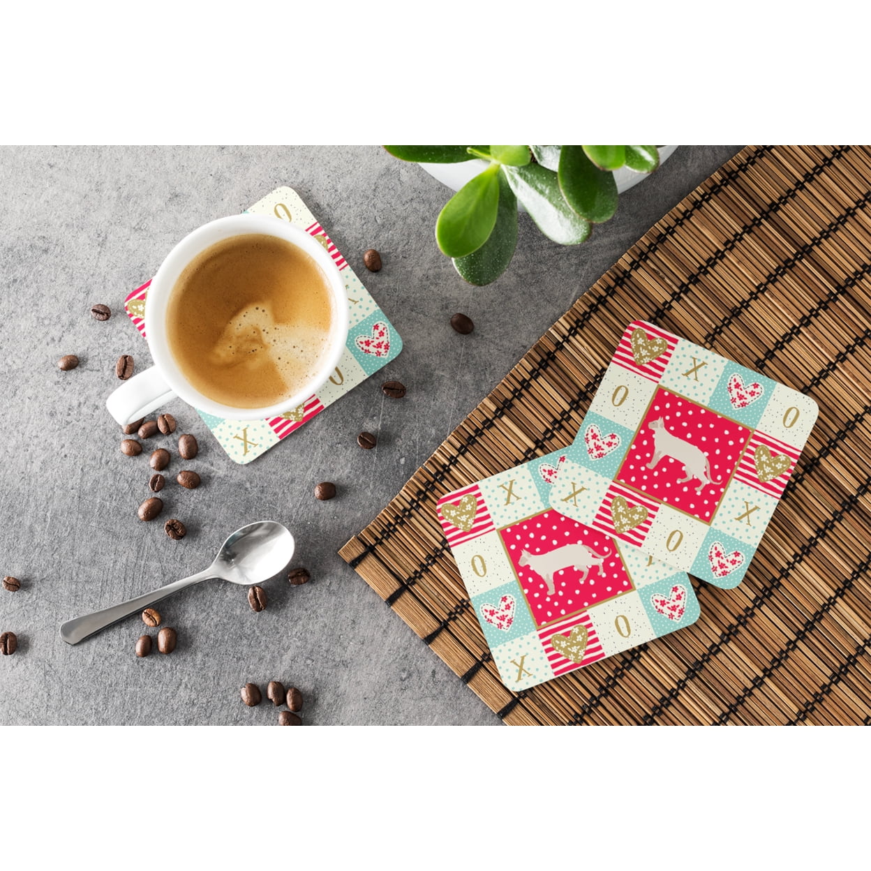 Tonkinese #2 Cat Love Foam Coaster Set of 4