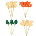 thumbnail image 5 of Bear Food Picks Animal Shape for Parties Bamboo Material Colorful for Party Decoration 48Pack, 5 of 5