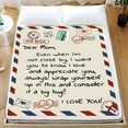 thumbnail image 4 of LHSHID to My Mom Gift Blanket from Daughter Son I Love You Dear Mom Air Mail Letter Printed Blanket Throw for Christmas Birthday Mother Day''s Soft Bed Flannel Blanket 60x80in, 4 of 6