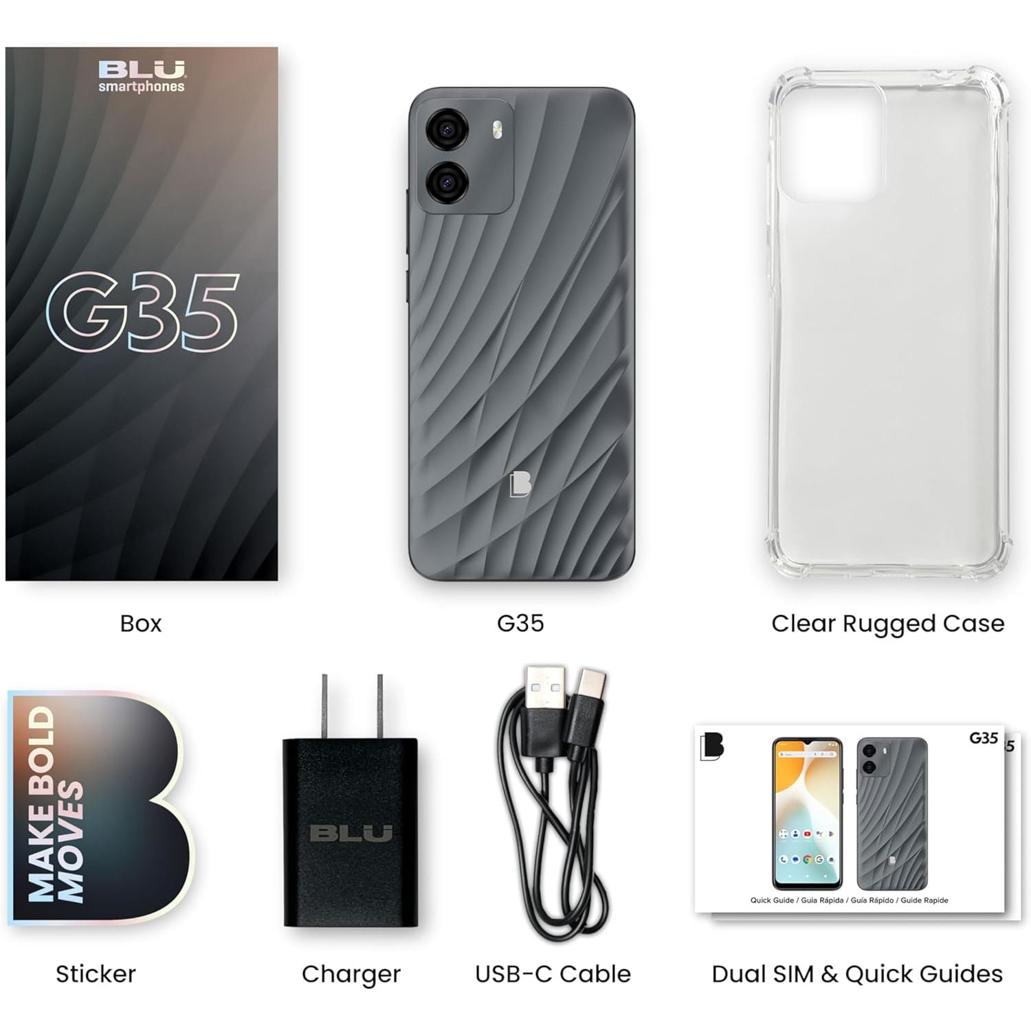 BLU G35 G1110UU 32GB Dual-SIM GSM Unlocked Android Smartphone - Grey