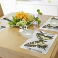 thumbnail image 4 of Ambesonne Swallowtail Place Mats Set of 4, Old Papilio, Standard Size, Yellow Brown Black, 4 of 6