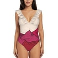 thumbnail image 5 of The Falling Snow And s One Piece Swimwear One Shoulder Ruffle Swimsuit Women Backless Bathing Suit Mountains Hills, 5 of 5