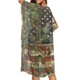 thumbnail image 4 of POLERO Casual Bikini Cover Up for Beach Polyester Quick Dry Long Kimono Swimsuit Cover Up Camo USA Flag Print, 4 of 6