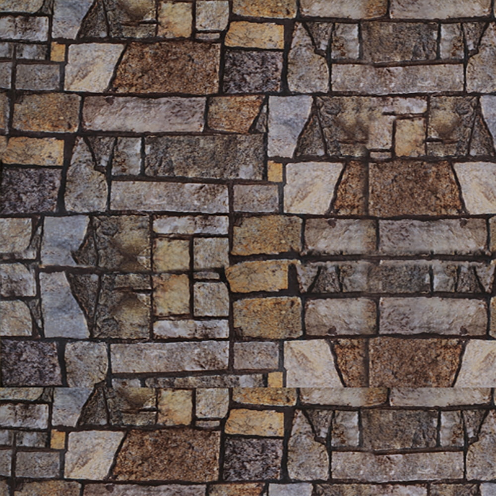 Dundee Deco Peel and Stick Self Adhesive Wallpaper - Marble Grey, Brown, Orange, Blue Stone, 18 ft x 24 in