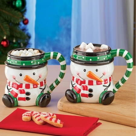 Christmas Hot Chocolate Tumblr Festive Holiday Mugs - Set of 2, Christmas Drinkware for Hot Chocolate or Coffee ()