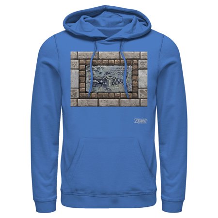 Men s Nintendo Legend of Zelda Link s Awakening Whale Stone Tablet Pull Over Hoodie Royal Blue 2X Large