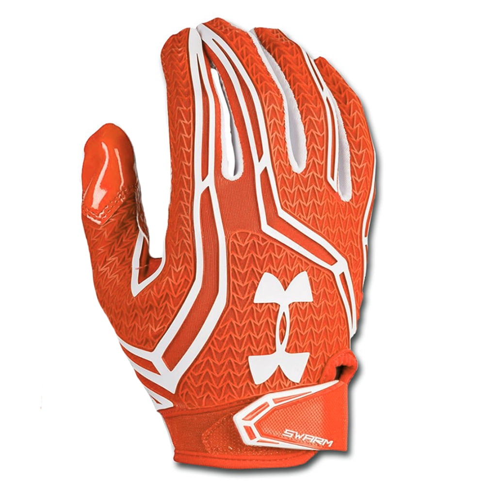 orange under armour football gloves