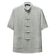thumbnail image 2 of pstuiky Camisas de vestir de manga corta para hombre, Camisa informal de manga corta, cuello alto, lisa y cómoda para hombre camisas casuales para hombre s, 2 of 3
