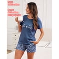 thumbnail image 5 of Short Sleeve Cotton Pajamas Sets for Women 2pc Women's Shorts Pajama Set Women's Cat Print Pajama Set Womens Summer Pajamas Sets Soft Loungewear Sets for Women, S-XXL, 5 of 13