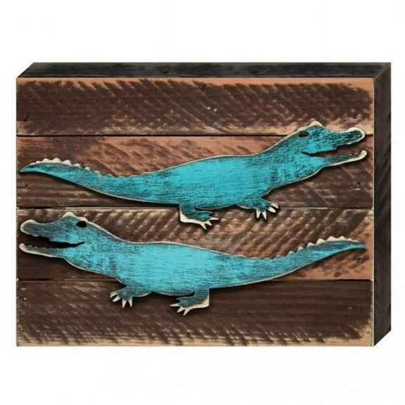 Designocracy 98545-08 Alligator Art on Board Wall Decor