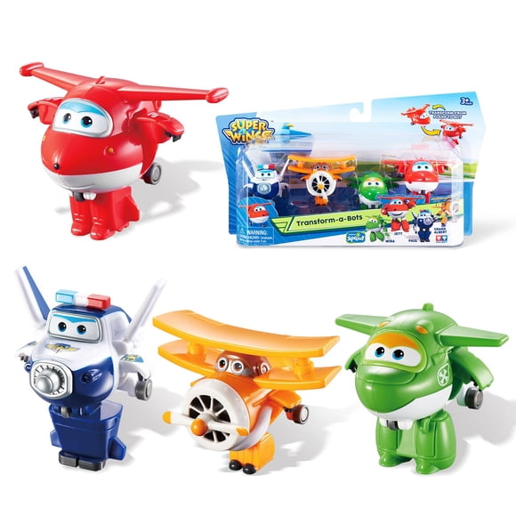 Figuras de acción Super Wings 2 Transform-A-Robots, paquete de 4
