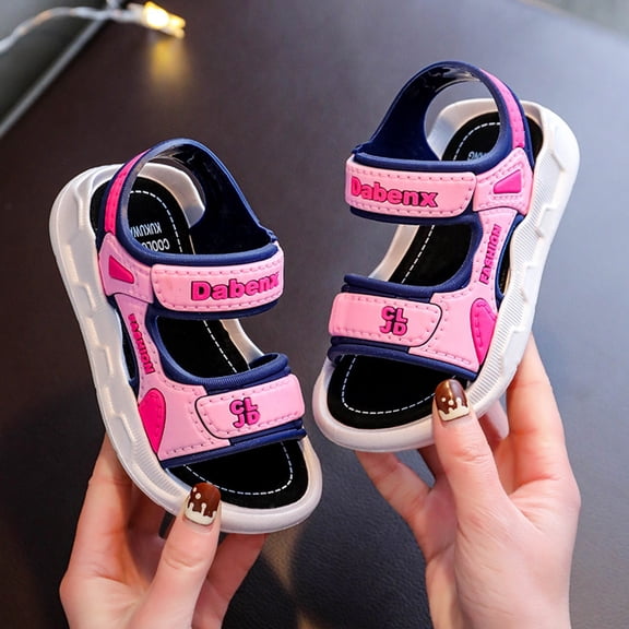 MEZZALL Child Girls Sandals Toddler Kids Youth Adjustable Straps Lightweight Comfortable Casual Outdoor Summer Footwear Daily Fashion Versatile Princess Shoes Solid Color Footwear