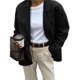 thumbnail image 3 of Blazer para Mujer, Informal, de Negocios, de Larga, con Solapa y Abertura Frontal, para Trabajo y con Bolsillos. Negro XL, 3 of 8