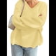 thumbnail image 1 of Suéteres de Cuello en V para Mujer, Suéteres Negros, Tops de Punto Básicos de Otoño con Dobladillo Alto y Bajo, Suéter Informal. Amarillo L, 1 of 7