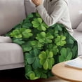 thumbnail image 3 of St. Patrick's Day Blanket Soft Cozy Warm Twin Blanket for Bed, Plush Fuzzy Flannel Fleece Blankets for Sofa, Spring Country Fourleaf Grass Lucky Throw Blankets for Couch, Gifts for Men, 60"x80", 3 of 9