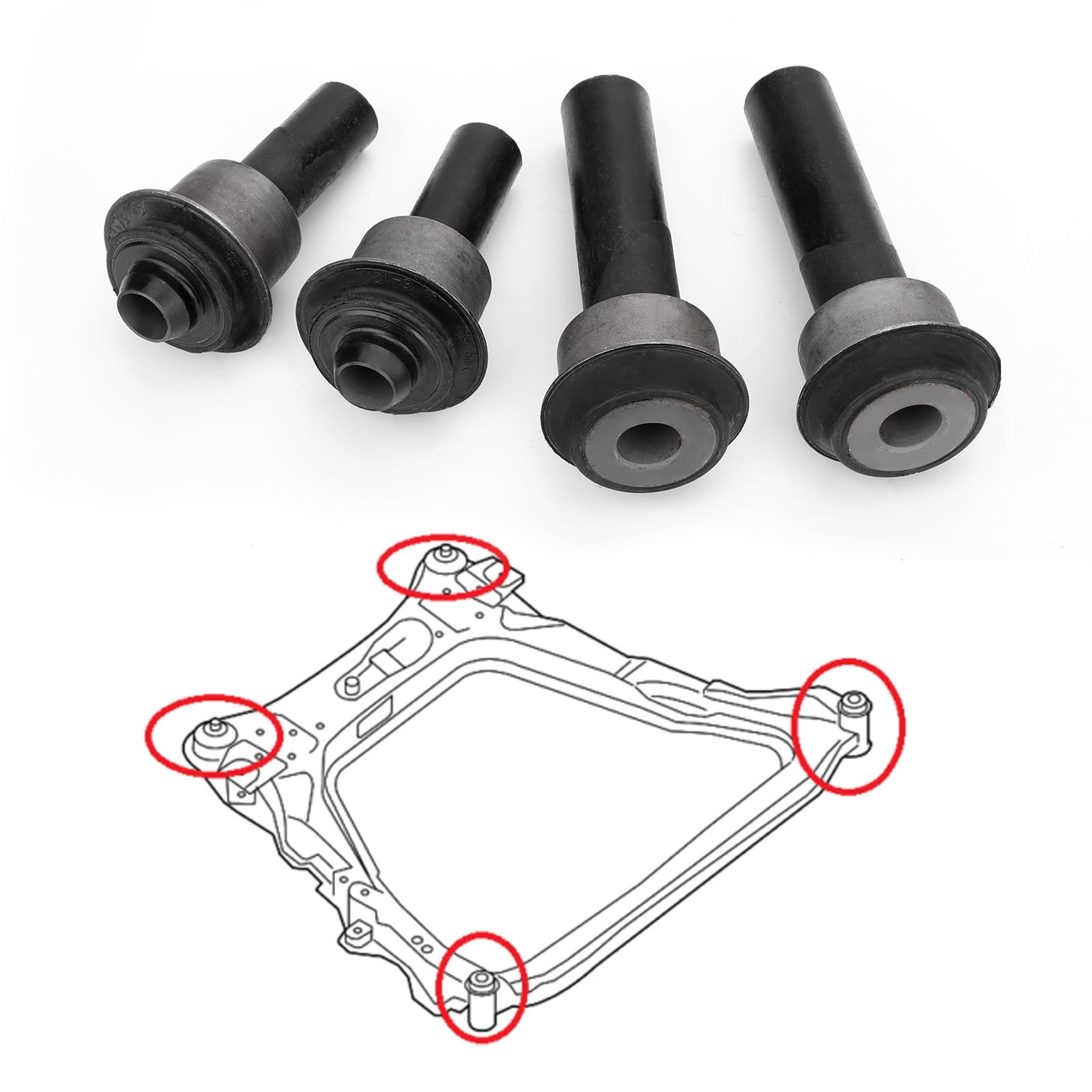 Front Subframe Crossmember Engine Cradle Poly Bushings for 08-18 Nissan Rogue
