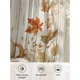 thumbnail image 6 of Fall Sheer Curtains 108 inches Long, Pumpkin Orange Maple Leaf Watercolor Wood Texture Light Filtering Sheer Window Curtains Rod Pocket Voile Drapes for Bedroom Living Room, 52"W x 108"L 2 Panels, 6 of 7