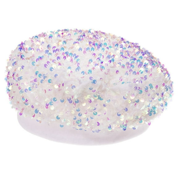 MLINS Women Sequined Beret Eye-catching Hat Stylish Women's Miss