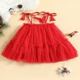 thumbnail image 2 of Kids Sequins/ Dots Print Sleeveless Tie-Up Ruffle A-Line Dress, 2 of 8