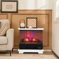 thumbnail image 4 of Costway 27'' Electric Fireplace Heater Freestanding 1400W Remote Control Timing Function White, 4 of 10