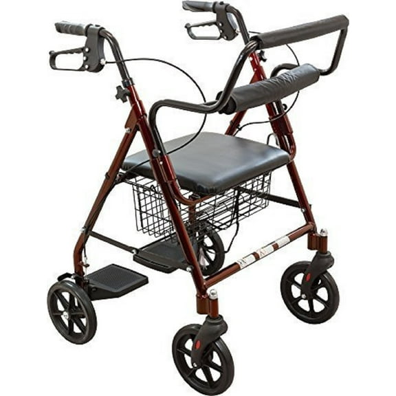 Roscoe Medical - Transport Rollator (Burgundy) - CM