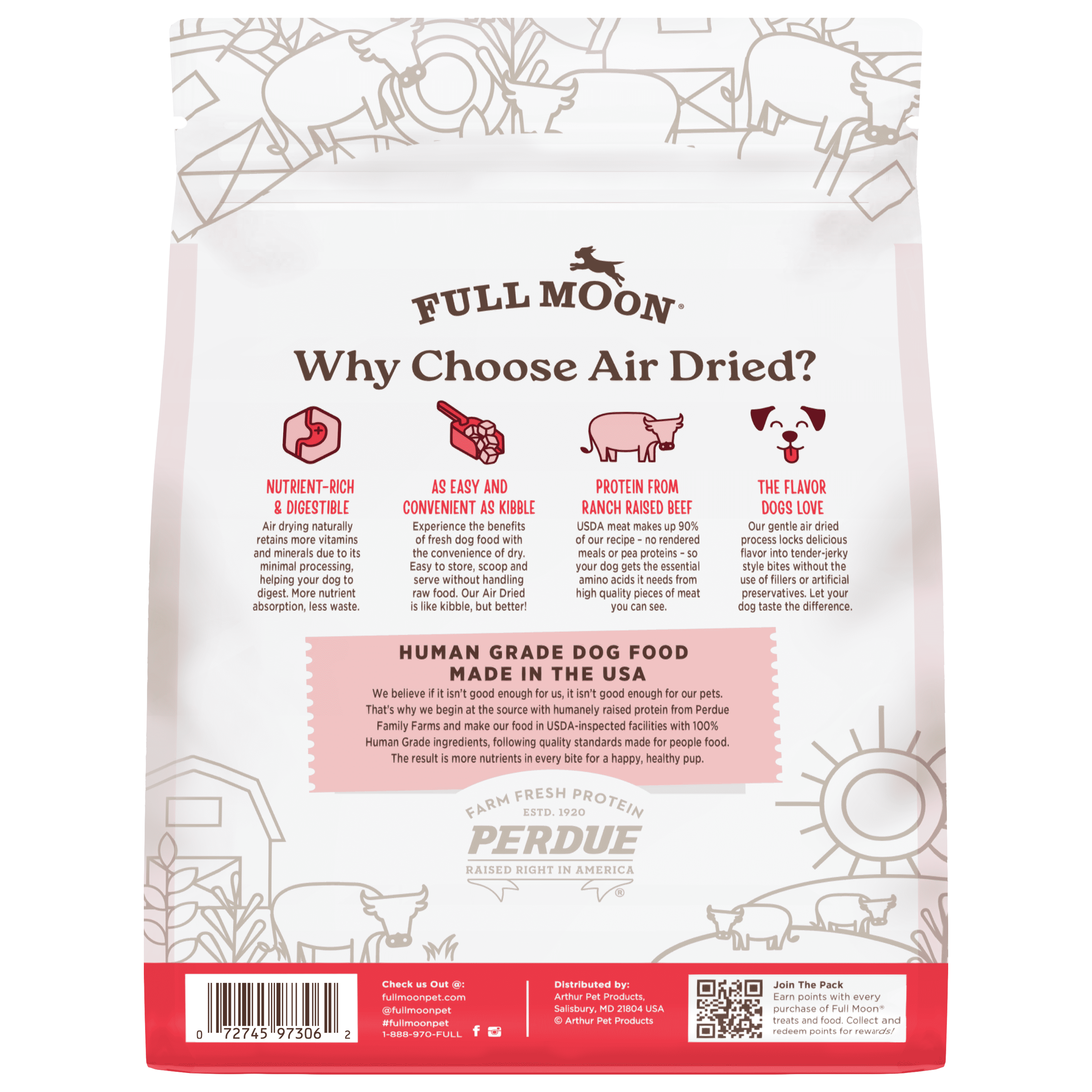 Full Moon Air Dried Beef Dog Food (Premium Feed, 32 Ounces)