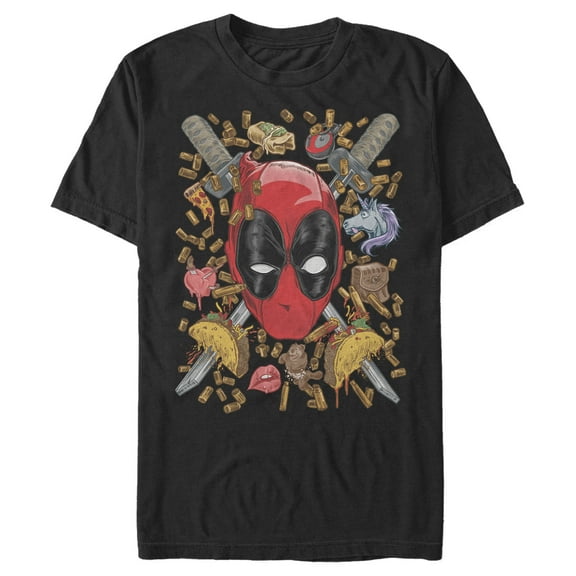 Men's Marvel: Deadpool Tacos Bullets Swords and A Hero Graphic T-Shirt