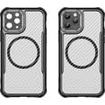 thumbnail image 2 of Case for iPhone 11 Pro,Full-Body Rugged Carbon Fibre Protective Clear Back Hybrid Magnetic with Wireless Charge Shockproof Protector Phone Case for iPhone 11 Pro,5.8 inch 2019 (Black), 2 of 10