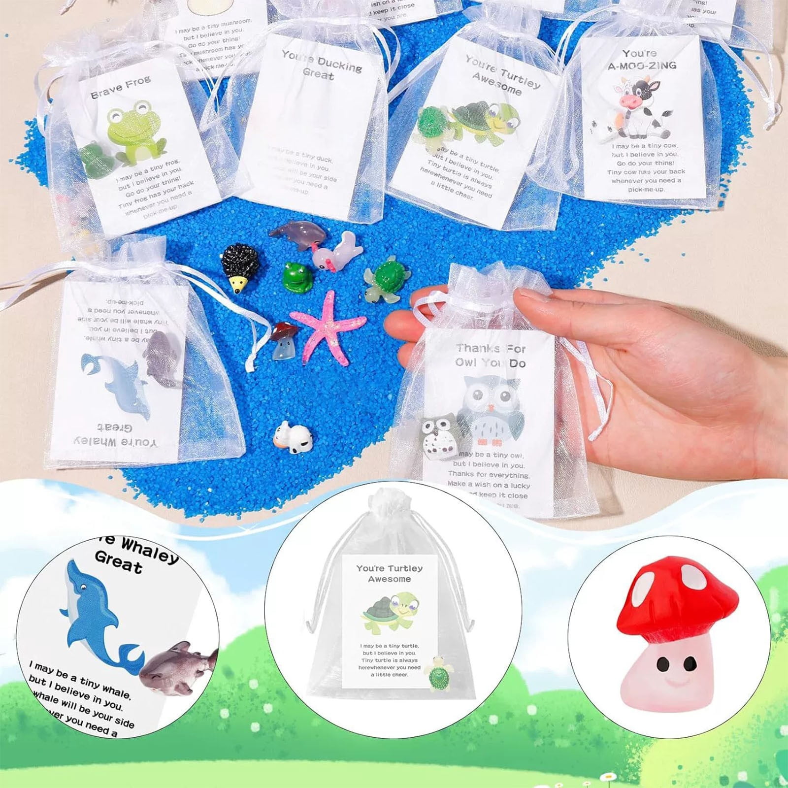 VogueV 100-Pc Employee Appreciation Resin Thank-You Cards, 10 Cute Animal Designs with Inspirational Notes, Bulk Coworker Teacher Staff Gratitude Gift Set, Workplace Motivation Stationery