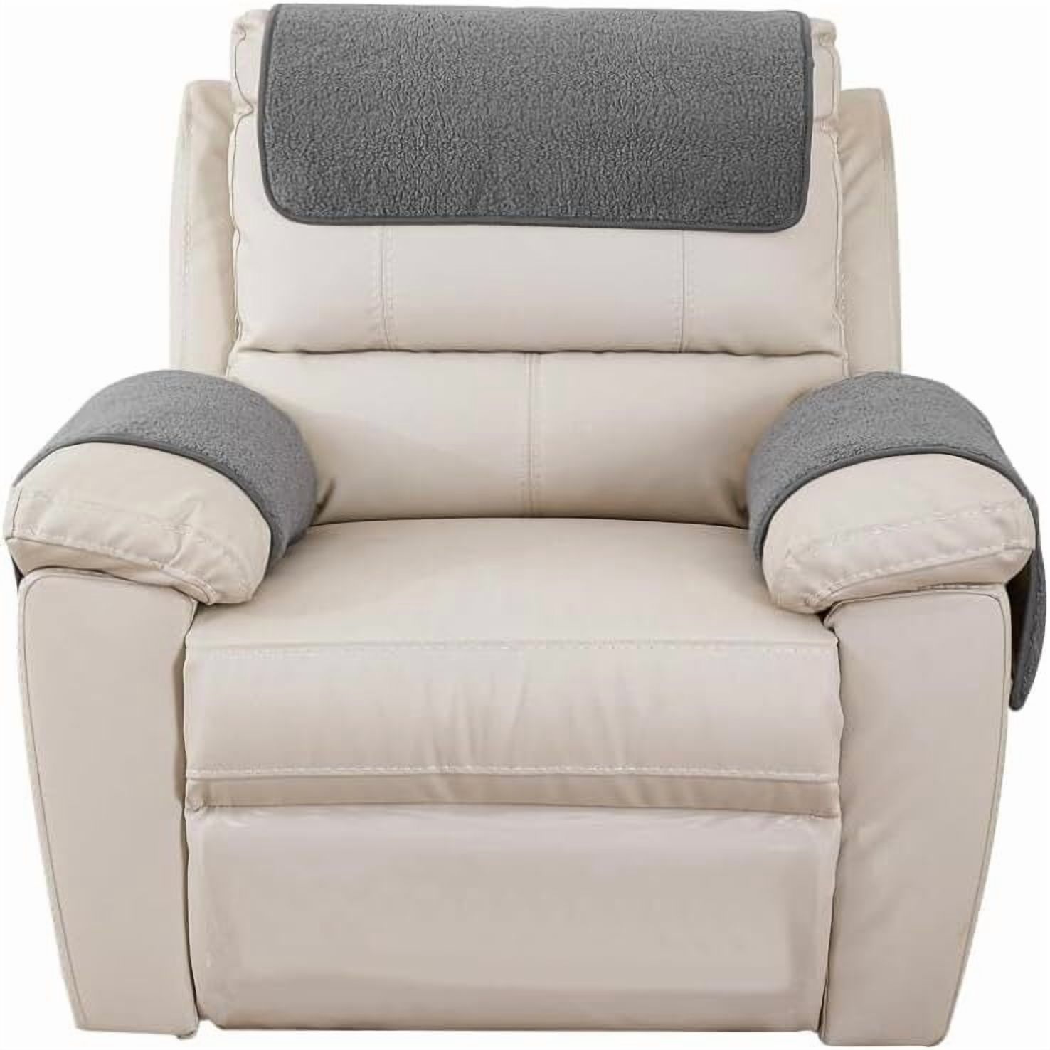 3 Pcs/Set Recliner Covers Armrest Covers for Recliner Chair with Storage Pockets Headrest Cover for Sofa Recliner Protector