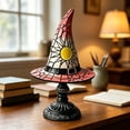 thumbnail image 6 of Qocolcyl Halloween Decor Witch Hat Lamp Gift,LED Halloween Night Light Table Decorations for Home Indoor,Handcrafted Retro Resin Witchy Decor for Shelf Mantel,Gothic Party Home Decoration (USB Power), 6 of 7