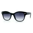 thumbnail image 4 of Womens Classic Boyfriend Fashion Horn Rim Round Chic Plastic Sunglasses Black - Smoke, 4 of 8