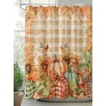 thumbnail image 3 of Orange Plaid Pumpkins Fall Thanksgiving Waterproof Fabric Shower Curtain, Maple Leaf Rustic Shower Curtain for Bathroom Curtains Bathtubs Hotel Washable Shower Curtains with 12 Hooks Small 36x78in, 3 of 6