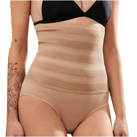 AOOCHASLIY Shapewear for Women Clothes Women Mash Breath Control Hip Lift High Waist Fishnet Panel Panty Body Shapewear